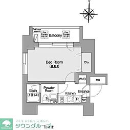 コンフォリア・リヴ森下MUTIO 1Kの間取図画像