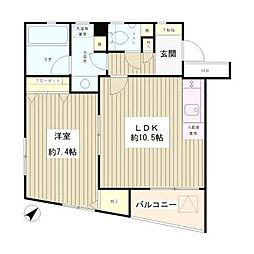 ラジェンテユウ 1DKの間取図画像