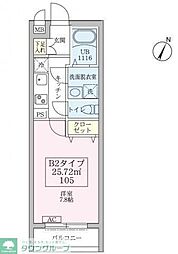 スカイコートリュクス篠崎 1Kの間取図画像