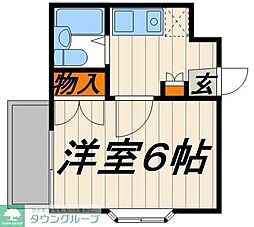 ハイネス石橋 1Kの間取図画像