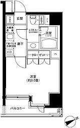 カスタリア日本橋 1Kの間取図画像