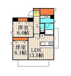 FONTEOTTO 2SLDKの間取図画像