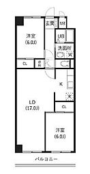 グリーンパーク北葛西 2LDKの間取図画像