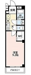 リリエンハイム2 1Kの間取図画像