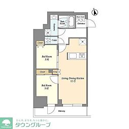 江戸川区松江6丁目マンション 2LDKの間取図画像