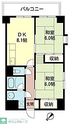 フォークス小岩 2DKの間取図画像