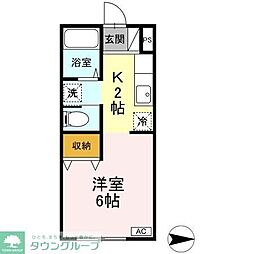 ハーミテージ 1Kの間取図画像