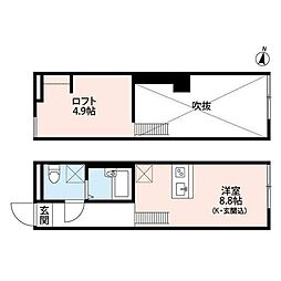 ベルスウィート江戸川 ワンルームの間取図画像