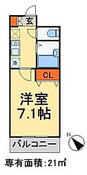RESIDIA南行徳 1Kの間取図画像