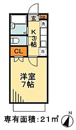 サニーコート瑞江 1Kの間取図画像