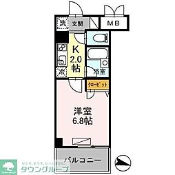 カスタリア住吉 1Kの間取図画像