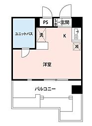 ユーコート本八幡 ワンルームの間取図画像