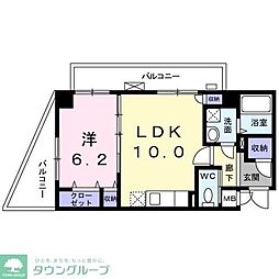 リバティーズSAGA2 1LDKの間取図画像