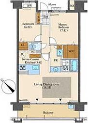 ロイヤルパークス豊洲 2LDKの間取図画像
