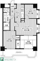 関寅ビル第二 2SLDKの間取図画像