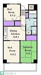 トップアイランドコーポ 3DKの間取図画像