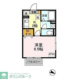 クレモンティーヌ・相之川 1Kの間取図画像