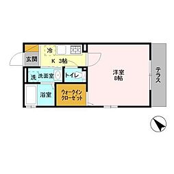 グランシャリオ 1Kの間取図画像
