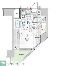 スカイコートプライムカメイド 1Kの間取図画像