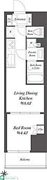 WORVE東京木場 1LDKの間取図画像