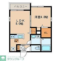 ラプレジオ小岩 1LDKの間取図画像