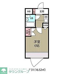ダイニチ館F-31番館 1Kの間取図画像