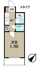 シャトレゲンジK96番館 1Kの間取図画像