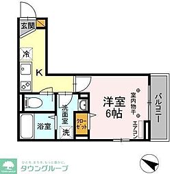 サニーコート南行徳 1Kの間取図画像