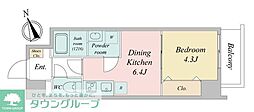 ルネフラッツ新小岩 1DKの間取図画像