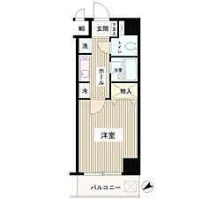 グランパアレ2 1Kの間取図画像