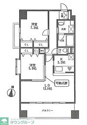 ロングエイト3 2LDKの間取図画像