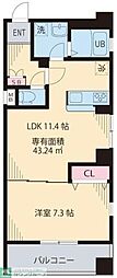 RoseWood篠崎 1LDKの間取図画像