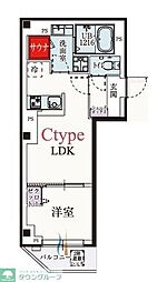 b'CASA小岩SOUTH 1LDKの間取図画像