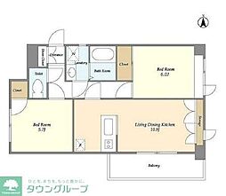 ParkCube小岩 2LDKの間取図画像