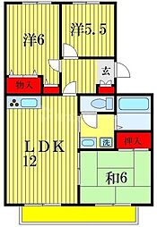 コアロード 1階3LDKの間取り