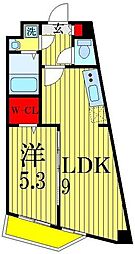 グレーシャルマン 3階1LDKの間取り