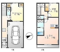 G・シエルクレール 1階1SLDKの間取り
