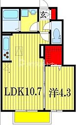 エルパラシオ鷺沼台 1階1LDKの間取り