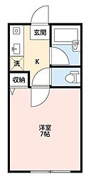 ウィリストン 1階1Kの間取り