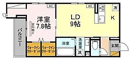 Cradle 1LDKの間取図画像