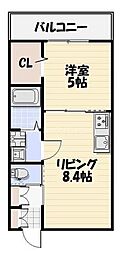 Likes飯山満町A棟 1LDKの間取図画像