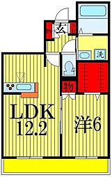 ボンジェニ 1LDKの間取図画像