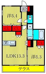 Alcyone Shizu 2LDKの間取図画像
