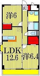 プリマベーラ 2LDKの間取図画像