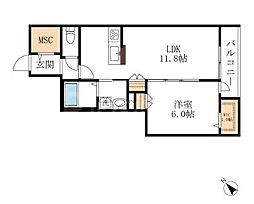 メゾン・ド・ロンジュ 1LDKの間取図画像