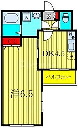 BelleAube大久保 1DKの間取図画像