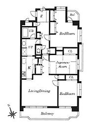 LEO拾八番館 3LDKの間取図画像