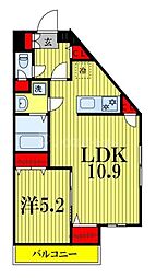 プリファード幕張 1LDKの間取図画像