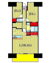 コンフォート津田沼弐番館 2SLDKの間取図画像
