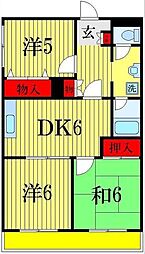 第五メゾン相葉コーポ 3DKの間取図画像